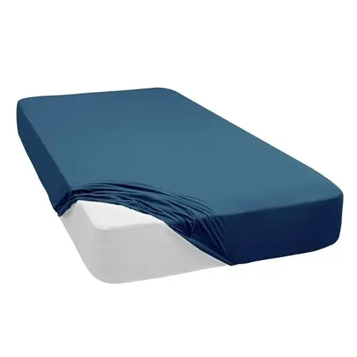 Produktbild: Mixibaby Spannbettlaken Jersey Spannbetttuch 100% Baumwolle Bettlaken Spannbettuch Laken 28 Farben, Größe:120 x 200 cm, Farbe:Teal