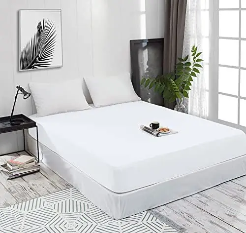 Produktbild: Mixibaby Spannbettlaken Jersey Spannbetttuch 100% Baumwolle Bettlaken Spannbettuch Laken 28 Farben, Größe:70 x 140 cm, Farbe:Weiss