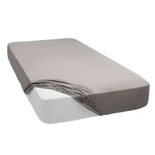 Produktbild: Mixibaby Spannbettlaken Jersey Spannbetttuch 100% Baumwolle Bettlaken Spannbettuch Laken 28 Farben, Größe:140 x 200 cm, Farbe:Grau
