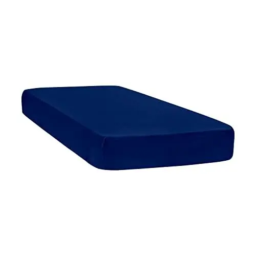 Produktbild: Mixibaby Spannbettlaken Jersey Spannbetttuch 100% Baumwolle Bettlaken Spannbettuch Laken, Farbe:dunkelblau, Größe:200 x 220 cm