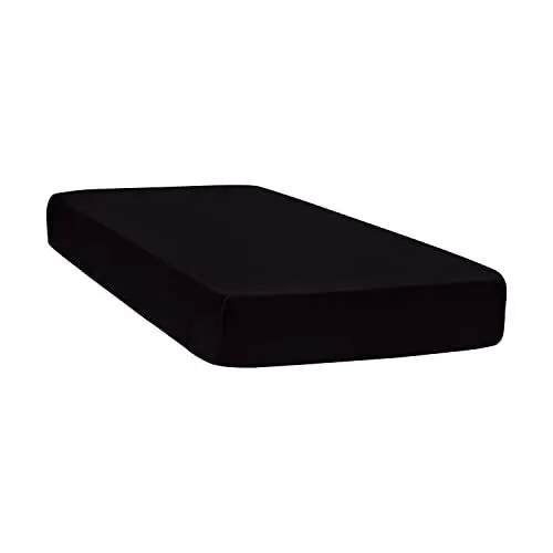 Produktbild: Mixibaby Spannbettlaken Jersey Spannbetttuch 100% Baumwolle Bettlaken Spannbettuch Laken, Farbe:schwarz, Größe:160 x 200 cm