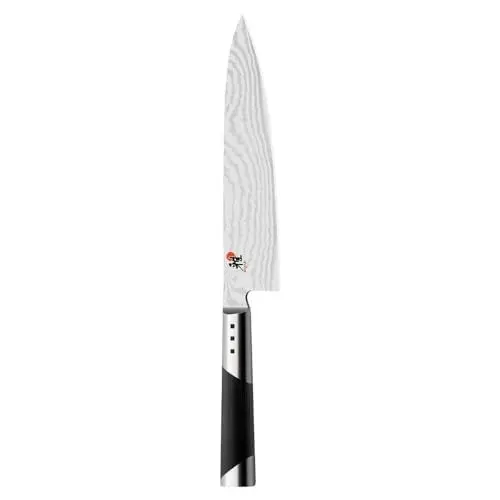 Produktbild: MIYABI 7000D Gyutoh Kochmesser, Klingenlänge: 24 cm, Großes Klingenblatt, Rostfreier Spezialstahl CMV60 Damast-Design, Micarta-Griff