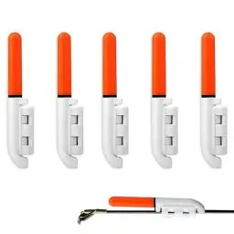 Produktbild: mizikuu Fischen Float Led Knicklicht, 5 Stück Angel Alarmglocken mit Schnalle Wasserdichtes Angelrute Schwimmt Knicklicht Licht Elektronischer Für Angeln Leuchtstäbe zum Angeln Angelzubehör, Orange