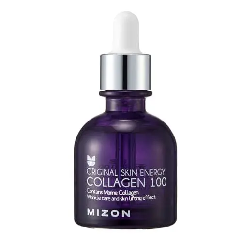 Produktbild: (MIZON) COLLAGEN 100 (30 ml) Koreanische Hautpflege – Straffendes Kollagenserum mit Adenosin & Peptiden – Anti-Aging Pflege für empfindliche Haut – Feuchtigkeitszufuhr – Natürliche Inhaltsstoffe