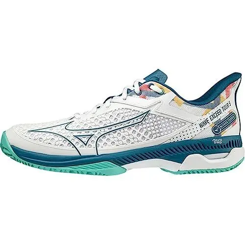 Produktbild: Mizuno Herren Wave Exceed Tour 5 cc Tennisschuhe, Weiß/Morockanblau/Türkis, 43 EU