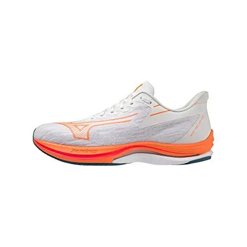 Produktbild: Mizuno Herren Wave Rebellion Sonic Straßen-Laufschuh, White/Light Orange/Blue Ashes, 41 EU
