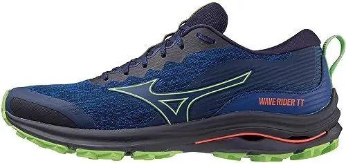 Produktbild: Mizuno Herren Wave Rider Tt Laufschuh, Blau (Blue Depths Techno Green Neon Flame), 44.5 EU