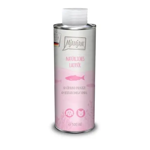 Produktbild: MjAMjAM - Nahrungsergänzung für Hund und Katze - natürliches Lachsöl, 1er Pack (1 x 500 g), naturbelassen ganz ohne synthetische Konservierungsstoffe