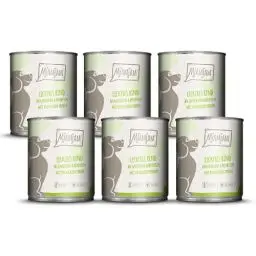 Produktbild: MjAMjAM - Premium Nassfutter für Hunde - leckeres Rind an gekochten Kartoffeln mit knackigen Erbsen, 6er Pack (6 x 800 g), naturbelassen mit extra viel Fleisch
