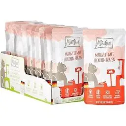 Produktbild: MjAMjAM - Premium Nassfutter für Katzen - Quetschie - Mahlzeit mit leckeren Herzen, 12er Pack (12 x 125 g), getreidefrei mit extra viel Fleisch