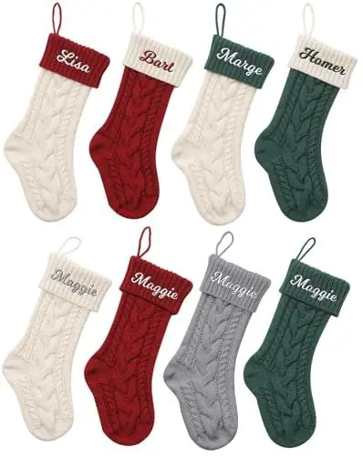 Produktbild: MJARTORIA Nikolausstrumpf Personalisiert Weihnachtsstrumpf, 18inch Große Nikolausstiefel zum Befüllen, Weihnachtssocken zum Aufhängen Kamin Weihnachtsbaum Deko
