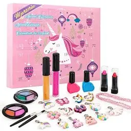 Produktbild: MJartoria Adventskalender Make-up 2024 für Mädchen Weihnachten Countdown Adventskalender für Mädchen, Frauen, Teenager Kinder Beauty Make-up Lippenstift, Schmetterling Schmuck