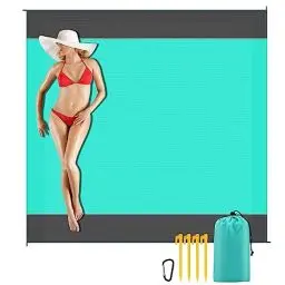 Produktbild: Mkitnvy Stranddecke Sandfrei Super Groß 200cm x 250cm, Sandfreie Strandmatte, Picknickdecke Wasserdicht, Senders Stranddecke, Leicht und Tragbar, perfekt für Reisen, Camping, Strandurlaub