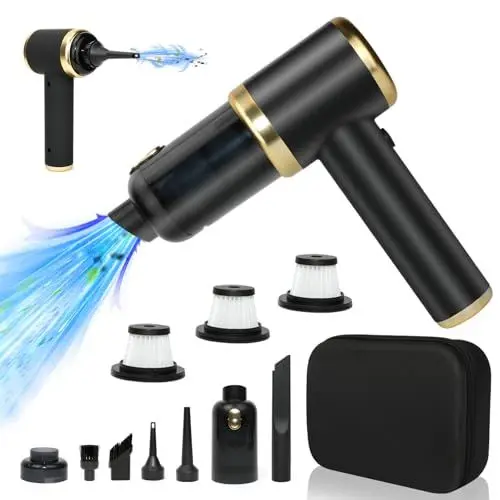 Produktbild: MKKM Kabelloser Handstaubsauger Akku with Bag, 10000Pa Saugkraft Akkustaubsauger mit 4000mAh Batterien, Nass-Trocken-Zyklon, Beutelloser Handsauger für Auto, Haushalt, Wohnwagen, Tierhaare