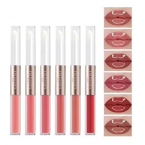 Produktbild: MKNZOME Flüssiger Lippenstift Set, 6 Farben Matte Ink Wasserfest Langlebiger Make Up Lipgloss Set Antihaft Tasse Nicht Lipstick Lippentönung Schminke Geschenk für Frauen Mädchen