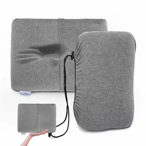 Produktbild: MKS. Ergonomisches Campingkissen mit Memory-Schaum, 30x40cm, Memory-Foam-Kissen für unterwegs