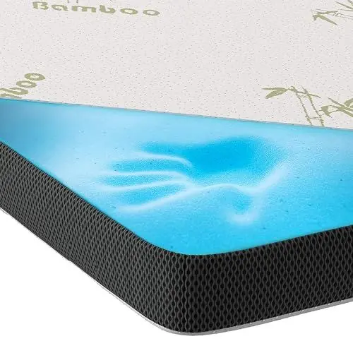 Produktbild: MKS.® Gel Topper 160x200 cm, H3 Matratzentopper mit 7 cm Gel-Memory-Schaum, KomfortKissen Matratzenauflage mit 3D-Luftstrom, Viskoelastische Matratzenauflagen mit abnehmbarem Bambusbezug