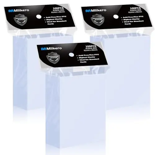 Produktbild: Mlikero 300 Stück Standard Soft Kartenhüllen, Transparente Kartenhüllen Passend für MTG Karten, Sammelkarten, Sportkarten, Karten Hüllen 66 x 91 mm