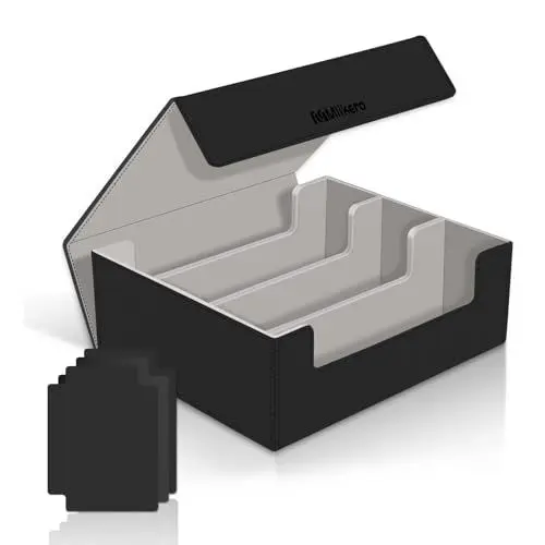 Produktbild: Mlikero Sammelkarten-Aufbewahrungsbox für 1800+ Karten, Magnetische Karten Deck-Box passend für MTG und Sports Karten, Premium Commander Karten Deck-Box mit 10 kompatiblen Kartenteilern