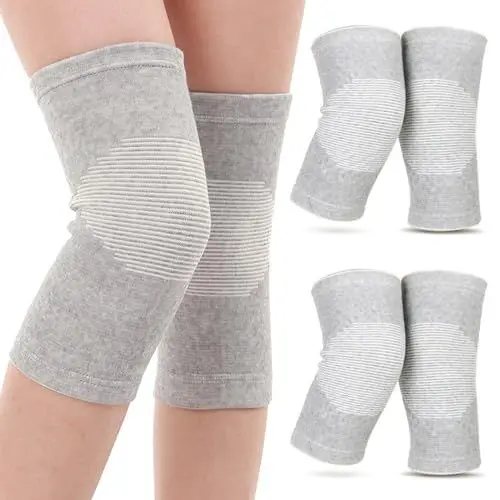 Produktbild: Mlysnd 3 Stück Kniebandage Damen,Kniebandage Männer,Paare Kniebandage Damen Bambus Kniebandage für Volleyball Training, Arthrose, Laufen, Gewichtheben, Sport (Grau,L)