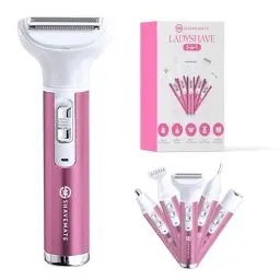 Produktbild: MM Brands 5-in-1 Wiederaufladbarer Elektrischer Rasierer Damen – Multifunktionaler Haarentferner & Trimmer für Körper, Bikini, Augenbrauen & Nasenhaar Trimmer, Schmerzloser Damenrasierer Elektrisch