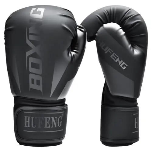 Produktbild: MMA Boxhandschuhe Männer Damen, Muay Thai Kickboxen Sparring, Boxing Gloves Martial Arts Boxen Handschuhe, Sparring Boxhandschuhe geeignet für Boxsack, Kickboxen,Kampfsport Training Schwarz