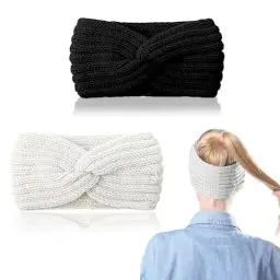 Produktbild: Mmgoqqt Stirnband Damen Winter, Stirnband Damen Winter Strick, Haarband Ohrenwärmer Elastische, Haarband Ohrenwärmer Elastische Headband, für Outdoor Sport, Skifahren, Laufen, Workout