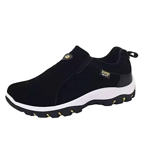 Produktbild: MMOOVV Flanell lässige Sportschuhe Herren Outdoor Schuhe Sneaker, Herren Freizeitschuhe, Outdoor Sneaker, leicht zu reinigen (Black, 40)