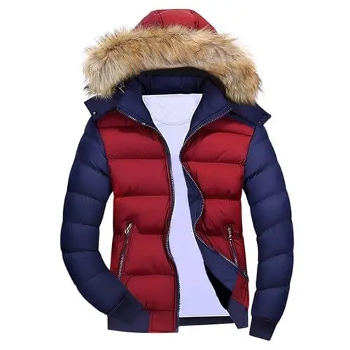 Produktbild: MMOOVV Funktionsmantel Herren Farblich passende Langarmjacke für Herren im Herbst und Winter mit Kapuzenkragen (Red, XL)
