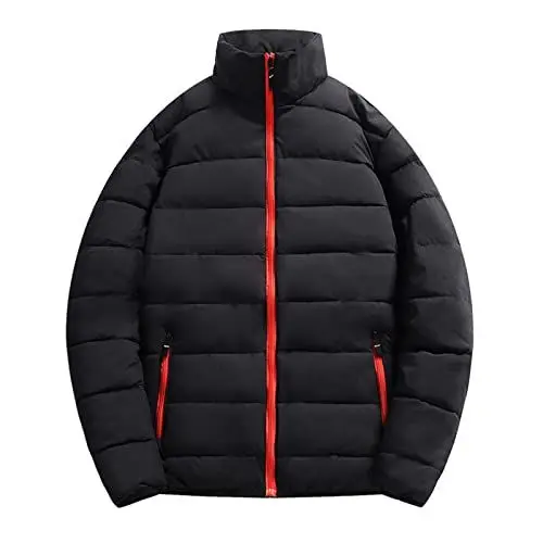 Produktbild: MMOOVV Herren Daunenparka Männlicher Winter-warmer Mantel-Taschen-Stehkragen-Reißverschluss-Fliegen-Jacken-Mantel (A, XXXXL)