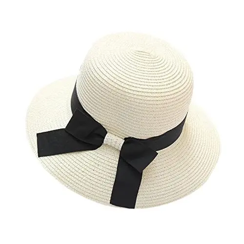 Produktbild: MMOOVV Sommerhüte für Frauen, breite Bongrace Frauen,Strandhut, kleines, Sonnenkappe, Faltbare Damenhüte Sonnenhut (White, One Size)