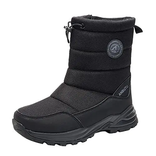 Produktbild: MMOOVV Winterstiefel Herren Wasserdicht Winterschuhe Warm Gefüttert Schneestiefel Leicht Wanderschuhe Trekkingschuhe (Black, 43)