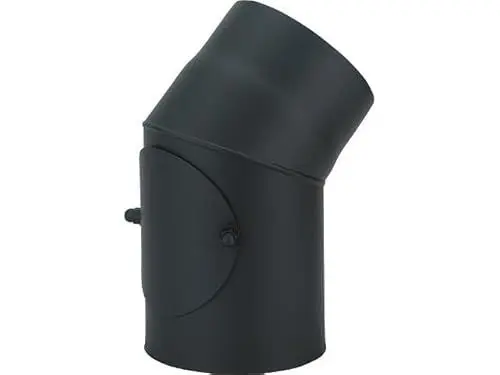 Produktbild: MN Construct Ofenrohr/Rauchrohr Durchmesser Ø 150 mm Bogen 45° mit Revision 2 mm Stahl schwarz