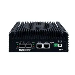Produktbild: MNBOXCONET Mini PC N100 Firewall 2x10GbE SFP+, Micro Appliance Computer Büro, Barebone NO RAM NO SSD, 2xi226V 2.5GbE LAN, Type-C, TF, HD, Support Windows OPNsense, SPK/MIC