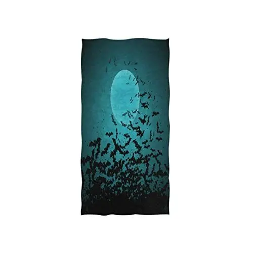 Produktbild: Mnsruu Halloween Moon Night Bat Soft Bath Hotel Spa Hand Gym Sport Handtuch 76 x 38 cm