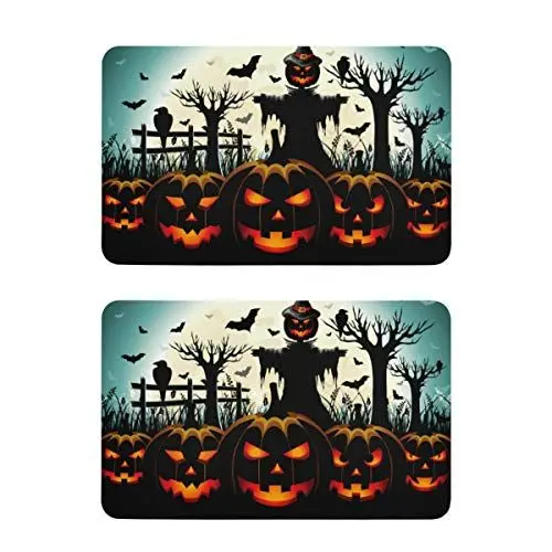 Produktbild: Mnsruu Kühlschrankmagnete für Halloween, Kürbis, Vogelscheuche, Mond, 2 Stück