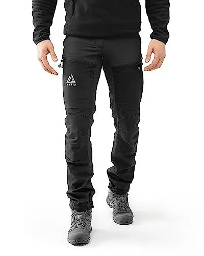 Produktbild: MNT10 Wanderhose für Herren – Leichte Outdoor Hose I Atmungsaktiv & Wasserabweisend I Praktische Taschen & Robuste Nähte | Coal Black, M