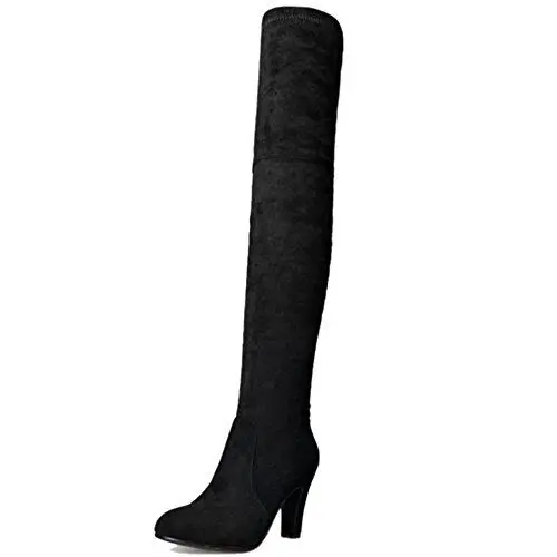 Produktbild: Mo Joc Damen über Knie Hoch Stiefel mit Hohem Absatz Langschaft Stiefel