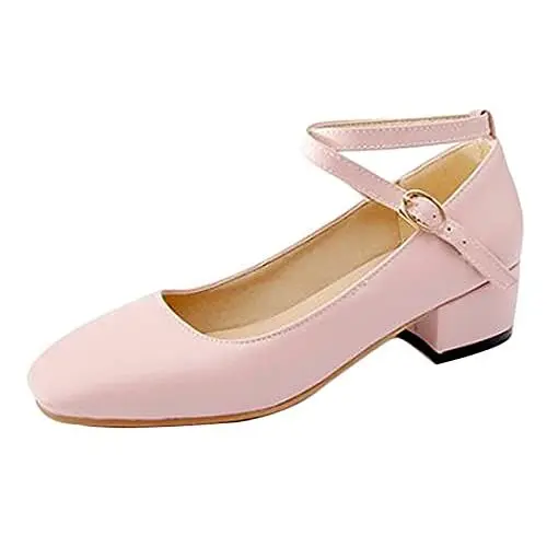 Produktbild: Mo Joc Freizeitschuhe mit Kreuzriemen und niedrigem Absatz (Rosa, 45 EU)