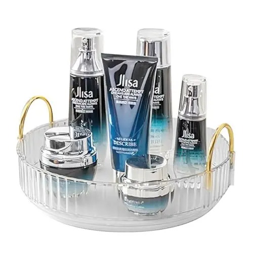 Produktbild: MOACC Make Up Kosmetik Organizer, 360° Drehbar Aufbewahrung, Schmink Organizers für Dresser Schminktisch Skincare Aufbewahrungssystem, 1 Schicht, Klar