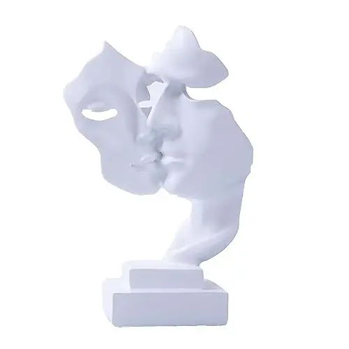 Produktbild: Moaobooh Skulptur Deko, Deko Wohnzimmer Modern Harz Skulptur Stabile Platzierung Geeignet FüR Die Dekoration Von Wohnzimmer, Bar, Zimmer, BüRo (weib)