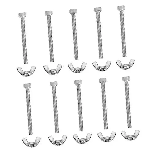 Produktbild: Mobestech 10 Paar Flügelmuttern-Schrauben Edelstahl-Bolzen Hochleistungs-Muttern-Bolzen-Sortiment Bolzen Mit Flügelmuttern Edelstahl-Schrauben Rändelschraube Edelstahl-Radmuttern