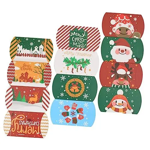 Produktbild: Mobestech 12 Schachteln Für Weihnachtssüßigkeiten Geschenkkartons Geschenkverpackung Beutel Weihnachtsgeschenkkarten Taschen Deko-Kissen Dekorative Bettkissen Kissen Für Kinder