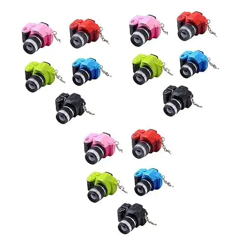 Produktbild: Mobestech 15 Stk Schlüsselanhänger Leier Für Posaune Mini-retro-kamera Kamera-schlüsselring Schlüsselhalter Maskerademaske Für Männer Mini-kameras Mini-kamera-anhänger Jahrgang Dekorationen