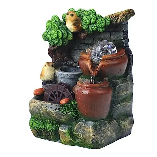 Produktbild: Mobestech 1 Stück Kreatives Chinesisches Felsenornament Resin Tischdeko mit Wasserfall Landschaftsornament für Zuhause Einzigartiges Design für