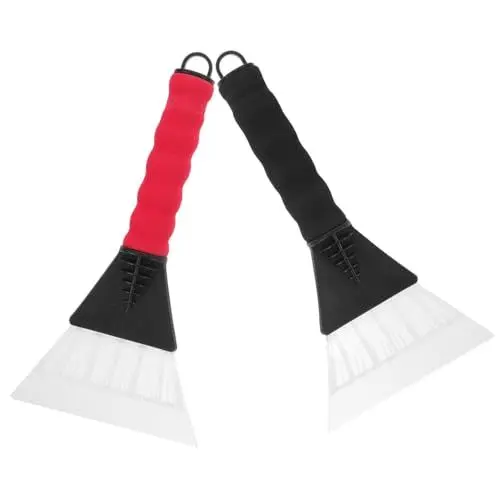 Produktbild: Mobestech Doppelzweck-schneeschaber Für Auto Mit Gummimanschette Schwarz-rot Schneeschaufel Und Set Zufällige Farbe