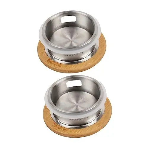 Produktbild: Mobestech 2 Stück Kaltwasserflaschendeckel Edelstahl-Wasserkocher Edelstahl-Kühlschrank Glas Wasserkrug-Deckel Teekrug-Deckel Ersatz-Wasserkrug-Abdeckung