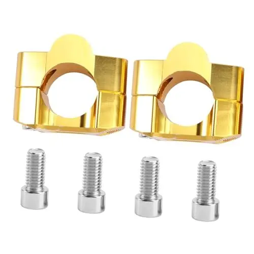 Produktbild: Mobestech 2 Stück Paar Lenkeradapter Stangenerhöhung Aus Aluminium Lenkerbefestigungsklemme Universeller Adapter Autoadapter Klemmadapter Montieren Fettriegel Stangenklemme Orange