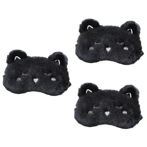 Produktbild: Mobestech 3 Stk augenpflaster kinder augenklappe kinder Augenmaske für Zug Entspannungsmaske Schlafmaske schlafende Augenklappe Plüsch-Augenmuschel Tägliche Bestellung weißer Hund