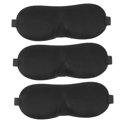 Produktbild: Mobestech 3st Augenbinde Atembare Lidschatten Indoor-recyclingbehälter Augenabdeckung Mit Verstellbarem Riemen Reisen Schlafen Schließfach Regal Elastisch Student Schwamm Brille Augenschutz